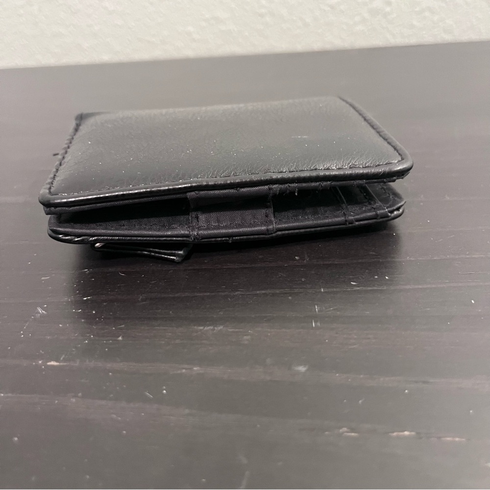 Unisex Black Bi-fold Wallet Faux Leather coin Purse multiple Card Holders + ID - Picture 12 of 15